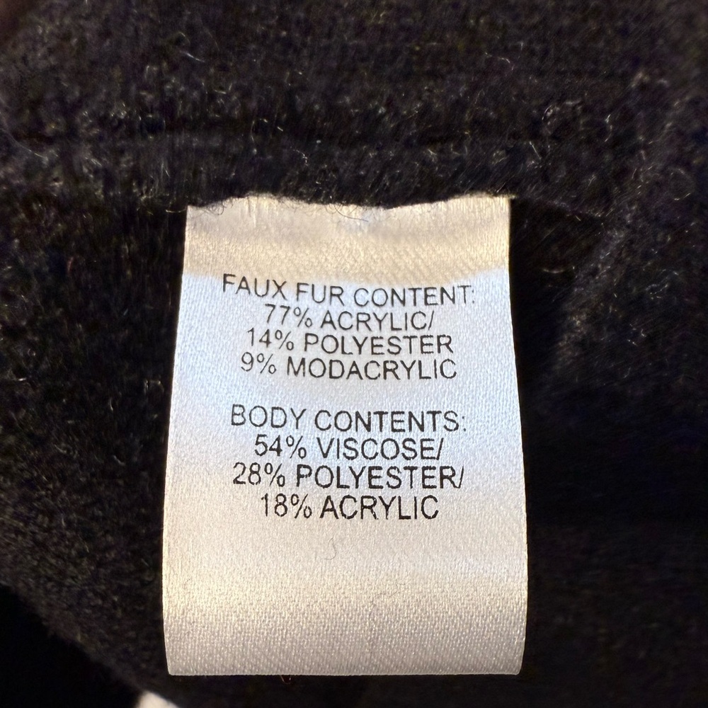 Dolce Cabo Faux Fur Collar Short Sleeve Cardigan Black - M/L - Picture 5 of 8